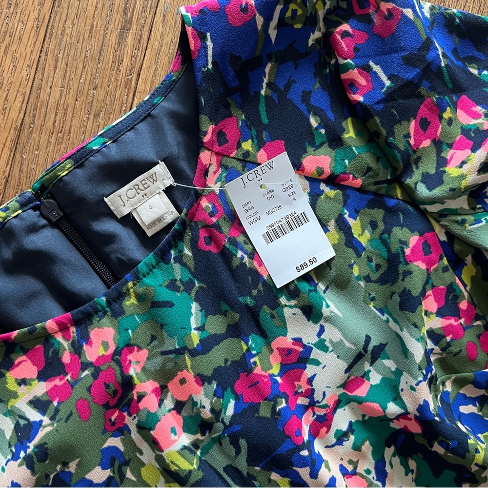J.Crew Factory Printed Flutter Shirt Dress Floral Print Size 4 - Picture 5 of 8